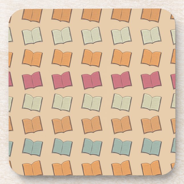 Book pattern beverage coaster (Front)