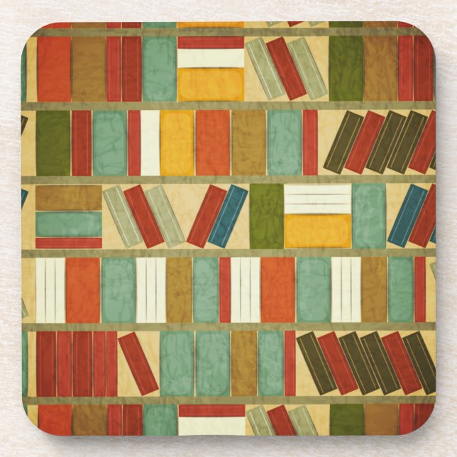 Book pattern beverage coaster (Front)