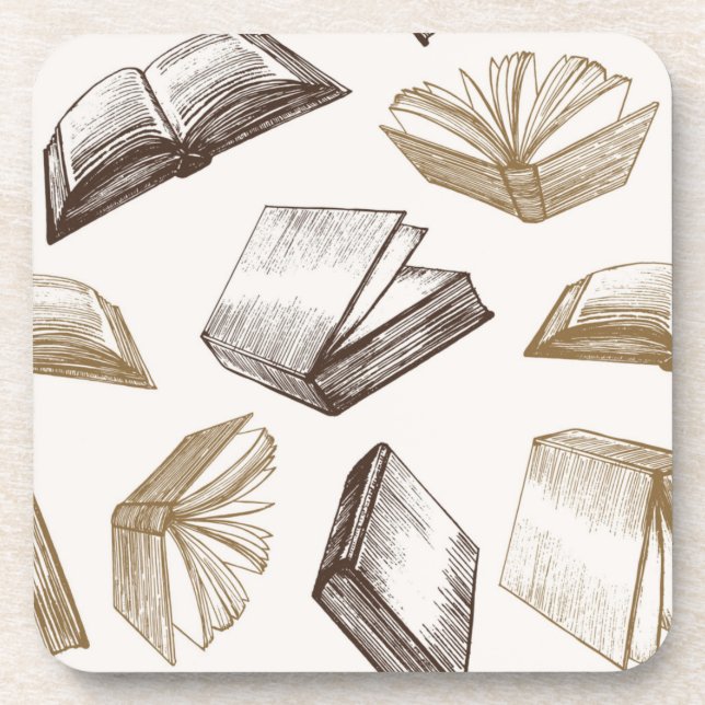 Book pattern beverage coaster (Front)