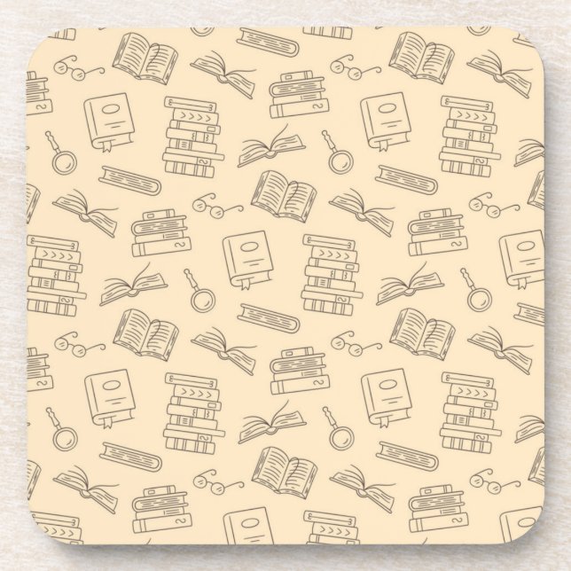 Book pattern beverage coaster (Front)
