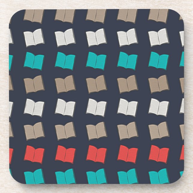 Book pattern beverage coaster (Front)