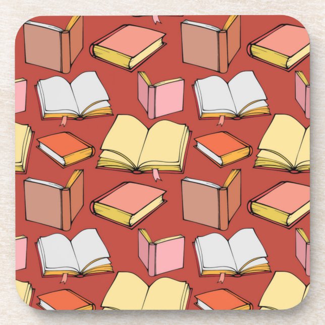 Book pattern beverage coaster (Front)