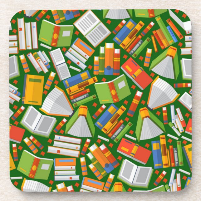 Book pattern beverage coaster (Front)