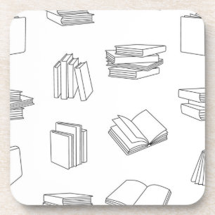 Book pattern beverage coaster