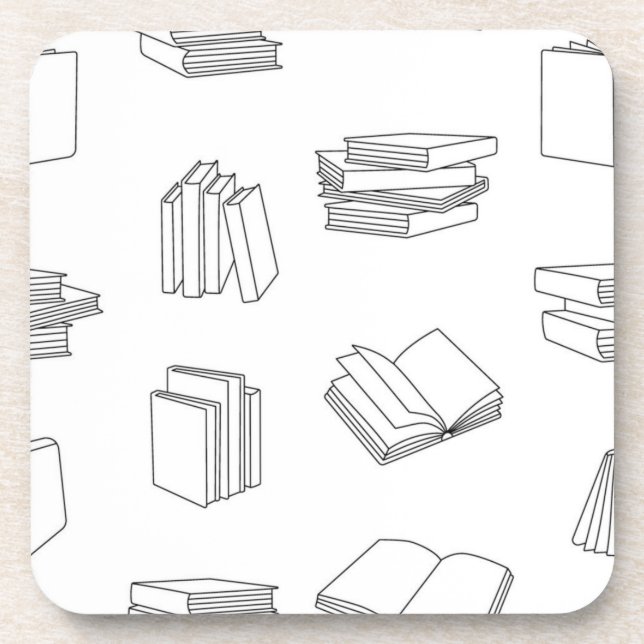 Book pattern beverage coaster (Front)