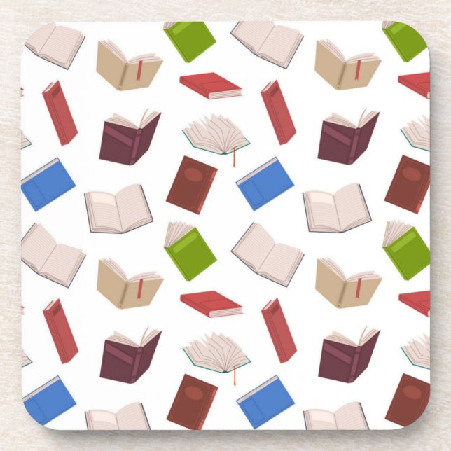Book pattern beverage coaster (Front)