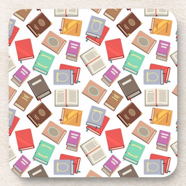 Book pattern beverage coaster (Front)
