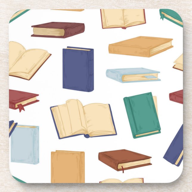 Book pattern beverage coaster (Front)