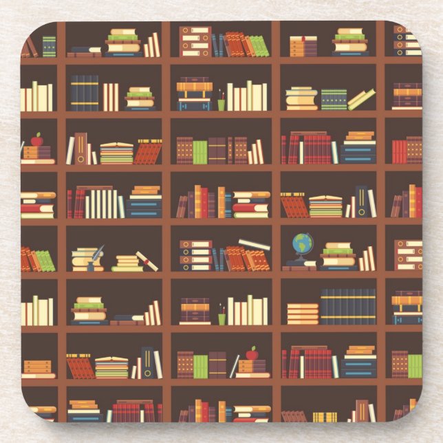 Book pattern beverage coaster (Front)