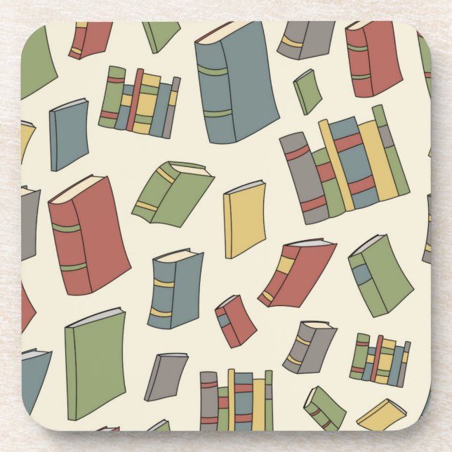 Book pattern beverage coaster (Front)