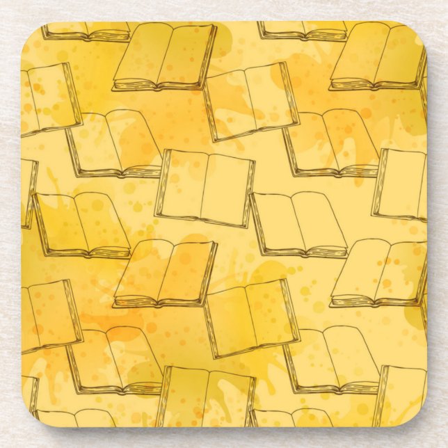 Book pattern beverage coaster (Front)