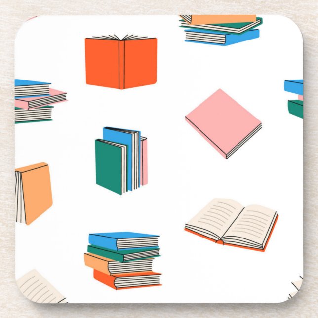 Book pattern beverage coaster (Front)