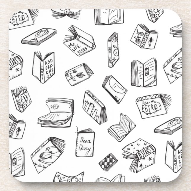 Book pattern beverage coaster (Front)