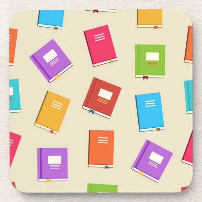 Book pattern beverage coaster (Front)