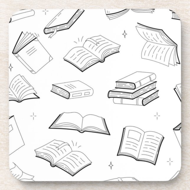 Book pattern beverage coaster (Front)