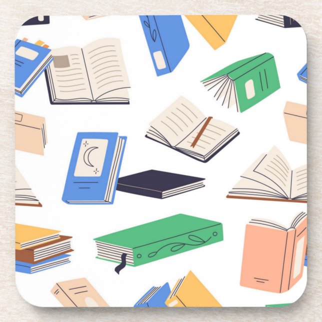 Book pattern beverage coaster (Front)