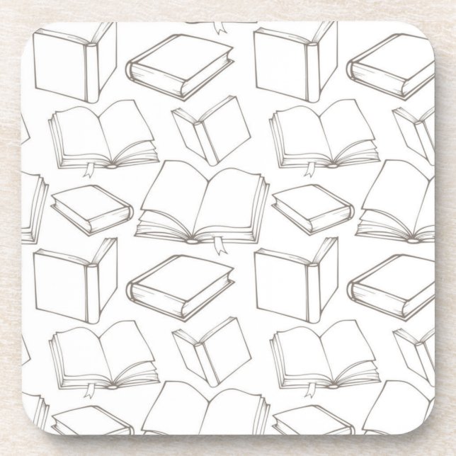 Book pattern beverage coaster (Front)
