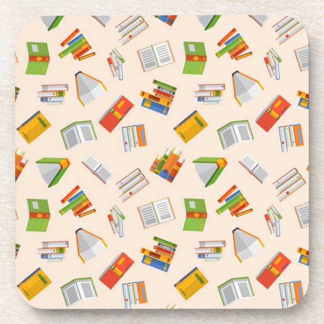 Book pattern beverage coaster (Front)
