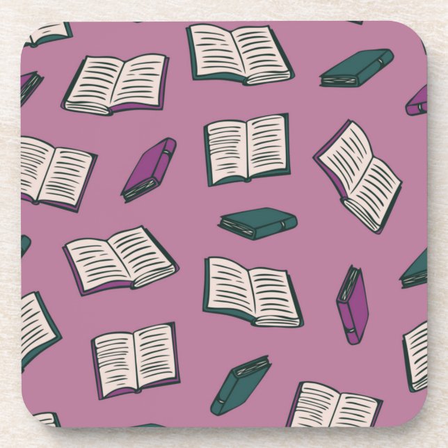 Book pattern beverage coaster (Front)