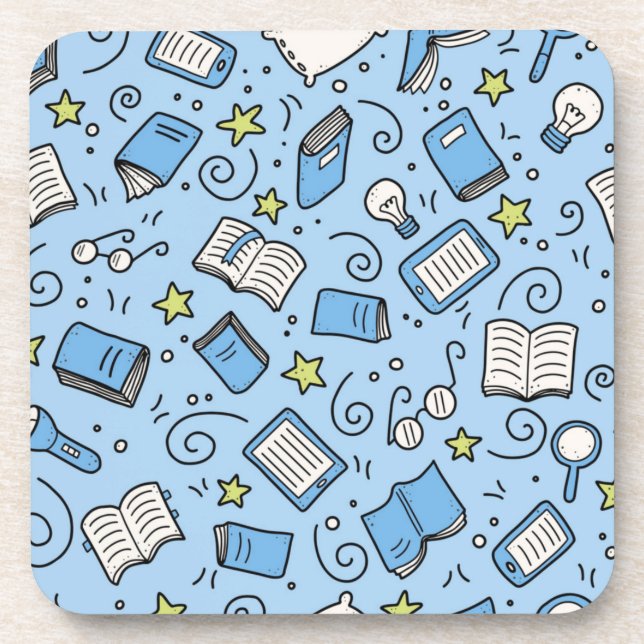 Book pattern beverage coaster (Front)