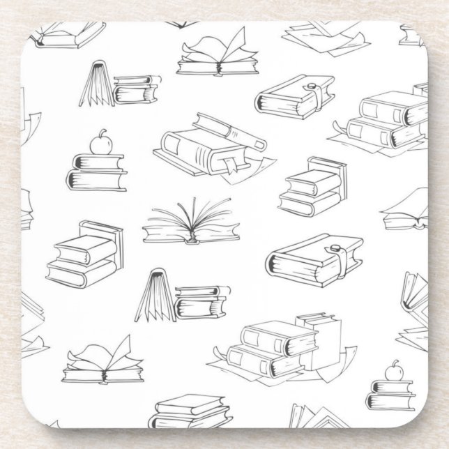 Book pattern beverage coaster (Front)