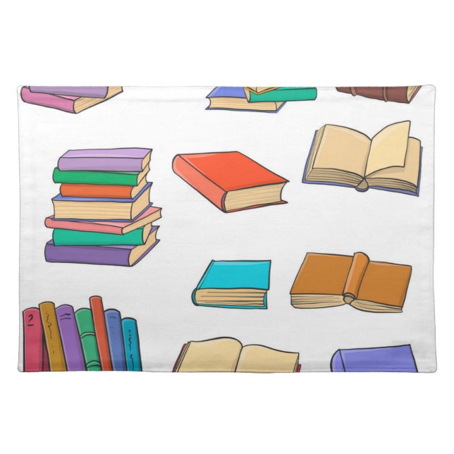 Book pattern cloth placemat (Front)