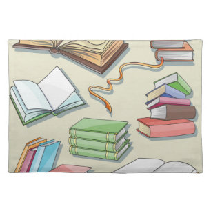 Book pattern cloth placemat