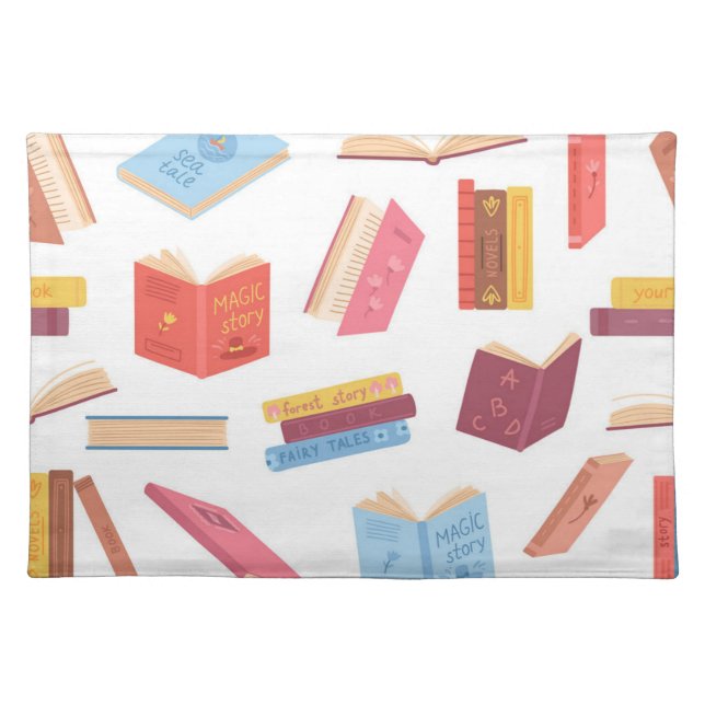 Book pattern cloth placemat (Front)