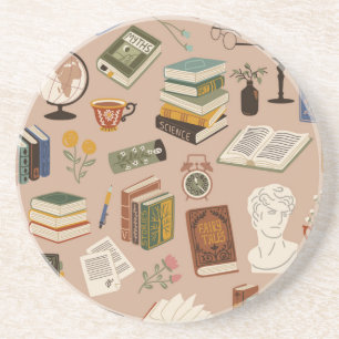 Book pattern coaster