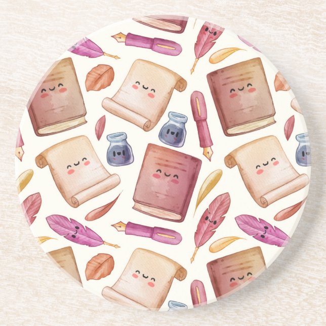 Book pattern coaster (Front)