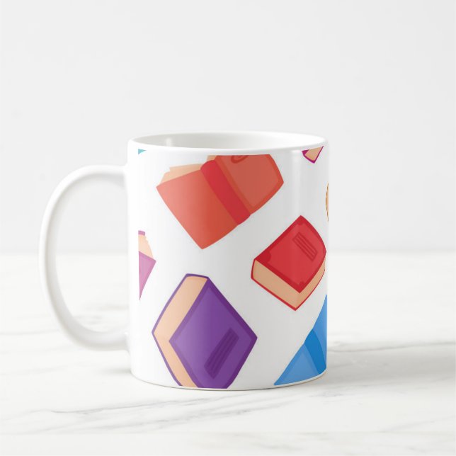 Book pattern coffee mug (Left)