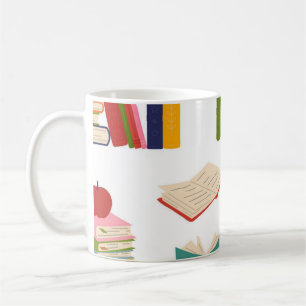 Book pattern coffee mug