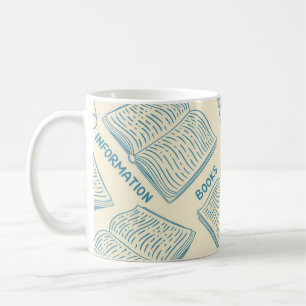 Book pattern coffee mug
