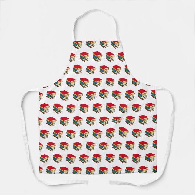 Book Pattern | Colorful Pile of Books Apron (Front)
