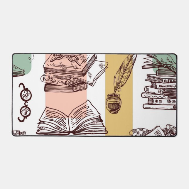 Book pattern desk mat (Front)