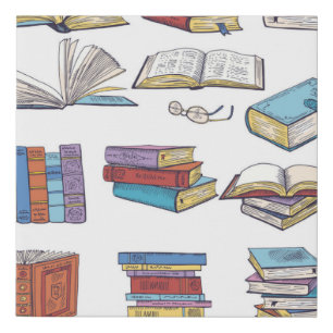 Book pattern faux canvas print