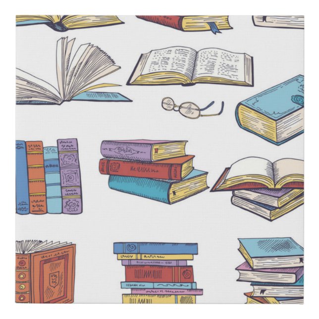 Book pattern faux canvas print (Front)