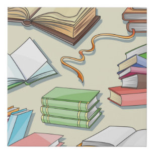 Book pattern faux canvas print