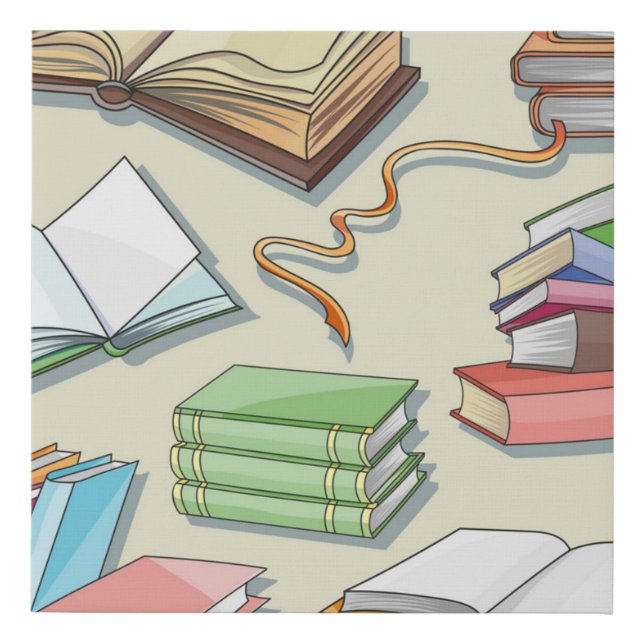 Book pattern faux canvas print (Front)