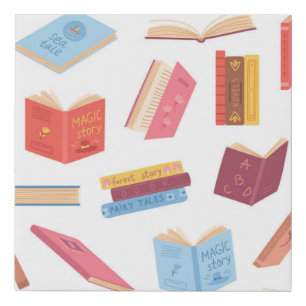 Book pattern faux canvas print