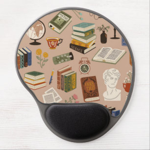 Book pattern gel mouse pad