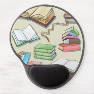 Book pattern gel mouse pad