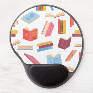 Book pattern gel mouse pad