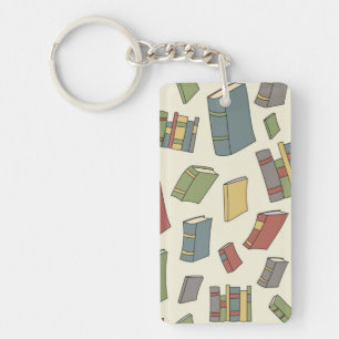 Book pattern keychain