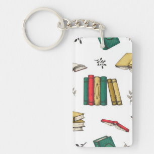 Book pattern keychain