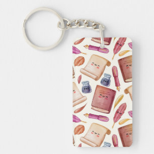 Book pattern keychain