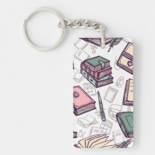 Book pattern keychain