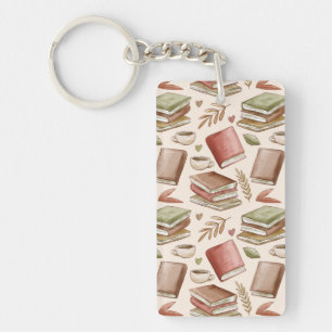 Book pattern keychain