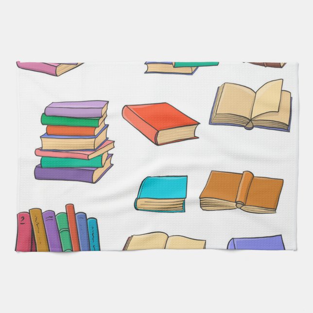 Book pattern kitchen towel (Horizontal)