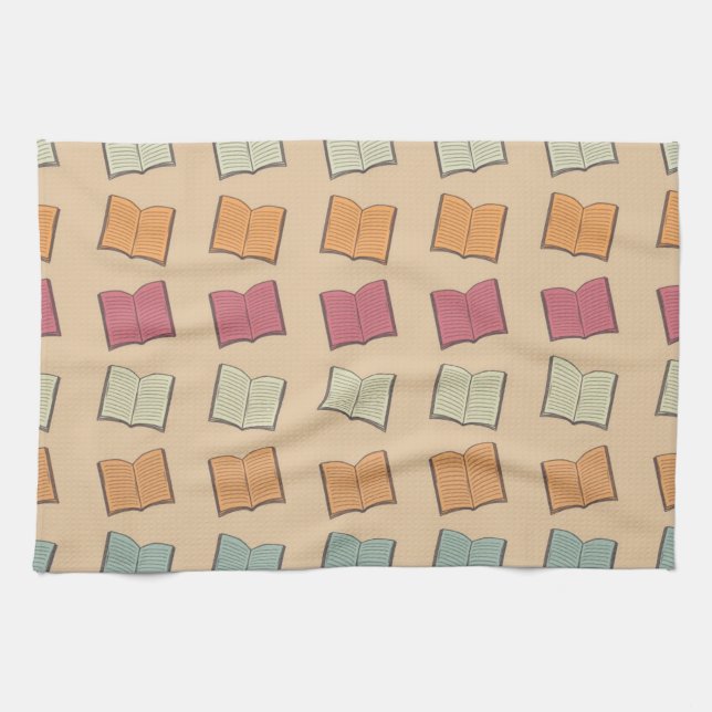 Book pattern kitchen towel (Horizontal)